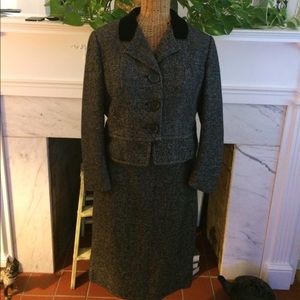 VTG 50’s Couture Black Tweed Jackie O Style Suit